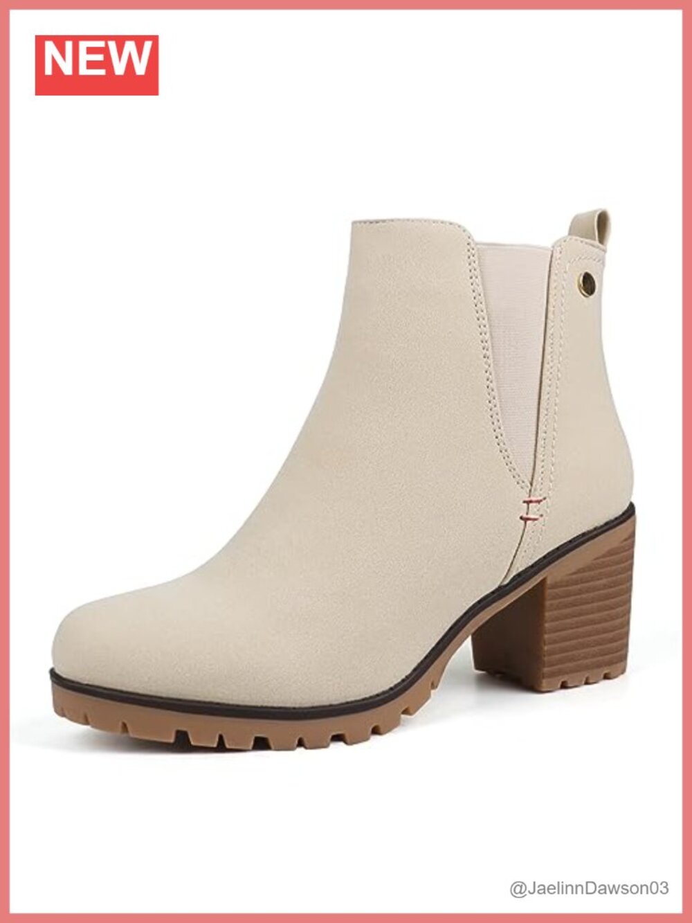 Women's Faux Suede Slip On Chelsea Ankle Booties Block Heel